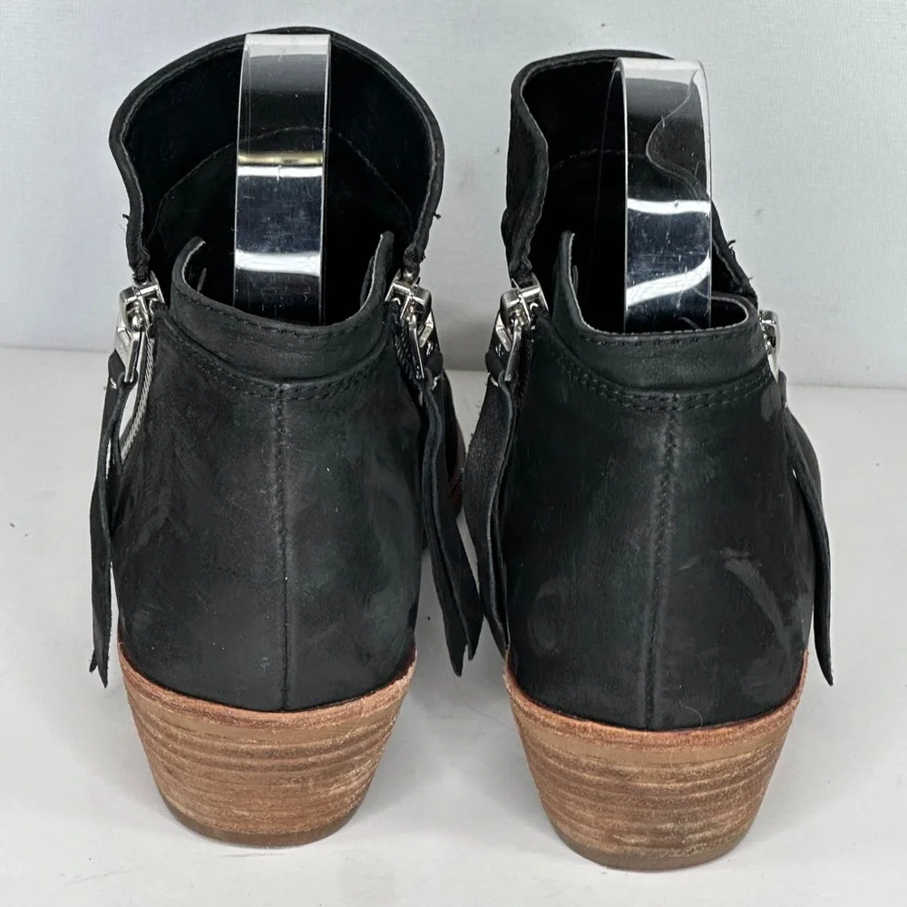 Sam Edelman Parker Ankle‎ Boot Black Suede Leather Bohemian Y2K Western Sz 7